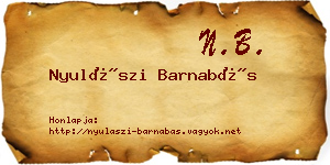 Nyulászi Barnabás névjegykártya